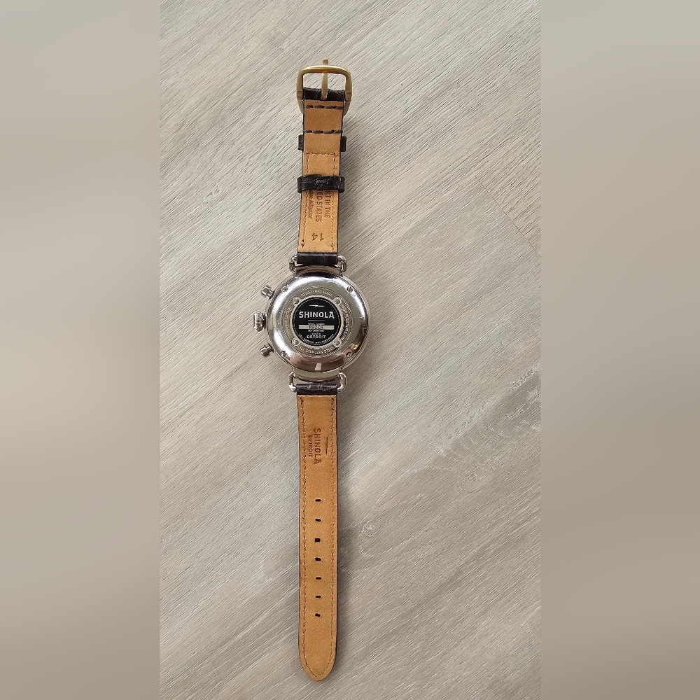 Shinola Canfield Chronograph Watch With Brown Leather Strap - Picture 4 of 6